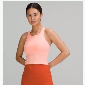 Lululemon Sleeveless Ribbed Crop Racerback Tank - Peach Pink